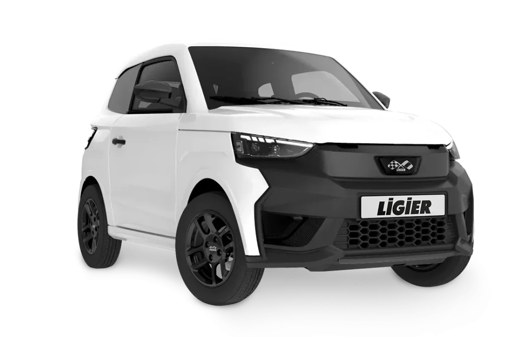 Ligier JS60 Select blanc Glacier, voiture sans permis SUV vue de trois quarts avant