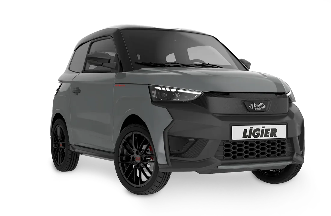 Ligier JS60 gris graphite à toit noir, voiture sans permis au style SUV