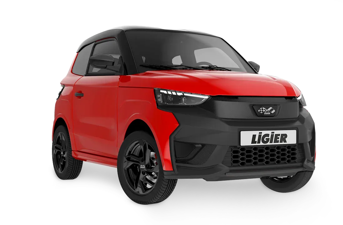 Ligier JS60 rouge Toledo à toit noir, voiture sans permis au style SUV